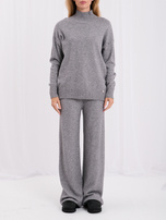 Szary swetrowy komplet oversize 