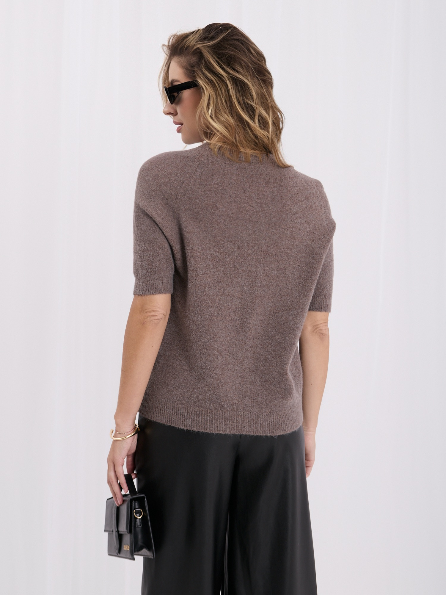 Fango damski sweter basic z domieszką baby alpaki