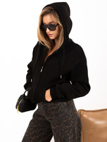 Czarna ocieplana bluza basic z kapturem