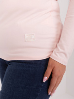 Jasnoróżowa bluzka plus size z okrągłym dekoltem