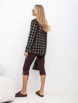 Brązowe dopasowane spodnie capri bez zapięcia