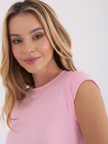 Różowy damski top basic z wiskozy 