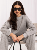 Szary damski dres w dżety ze spodniami wide leg