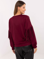 Bordowa bluza oversize z ćwiekami RUE PARIS