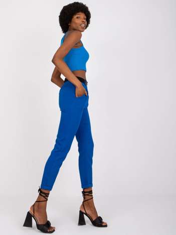 Ciemnoniebieskie spodnie materiałowe damskie Sewilla 