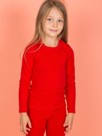 Czerwona bluzka dla dziewczynki z długim rękawem