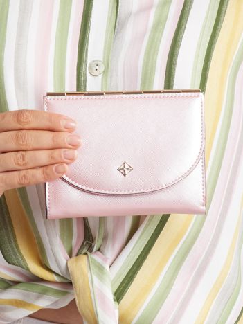 Mały elegancki portfel jasnoróżowy