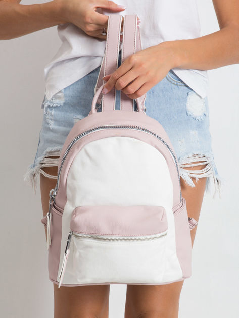 Biało-różowy plecak