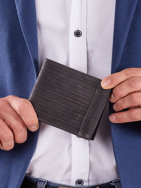 Czarny skórzany męski portfel