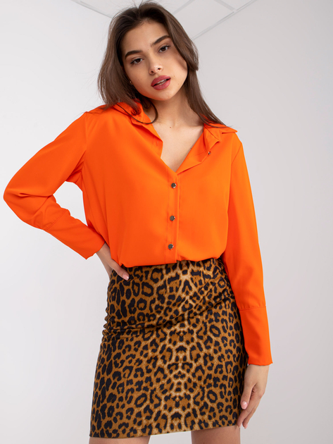 Pomarańczowa koszula damska z długim rękawem Dagie